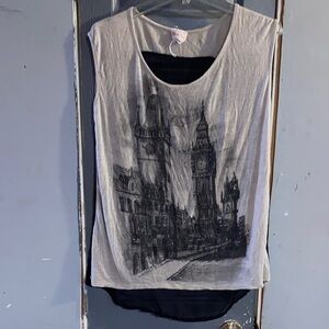 Pretty Good Graphic Print Tank Top - Cream and Black